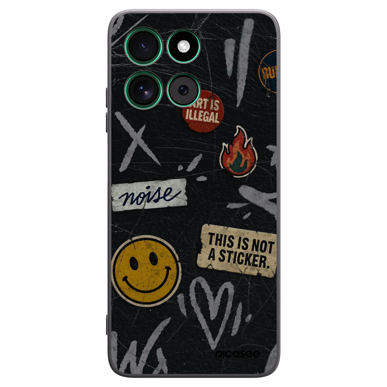 Picasee Μαύρη θήκη σιλικόνης για Motorola Moto G57 Power - STICKERS x TAGS