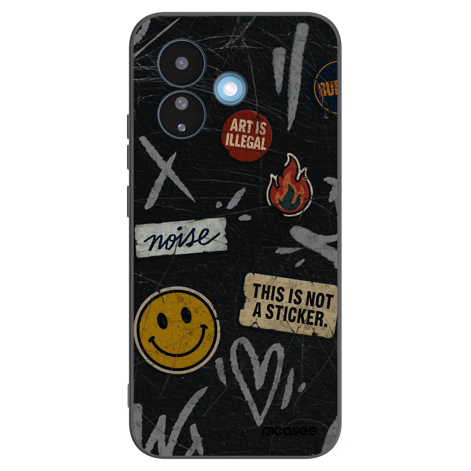 Picasee Μαύρη θήκη σιλικόνης για Xiaomi Redmi Note 17 Pro 5G - STICKERS x TAGS