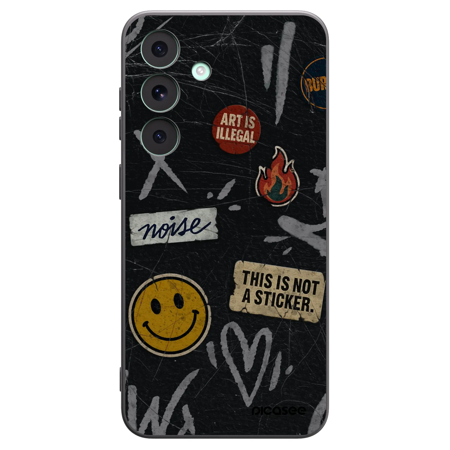 Picasee Μαύρη θήκη σιλικόνης για Samsung Galaxy S26 FE - STICKERS x TAGS