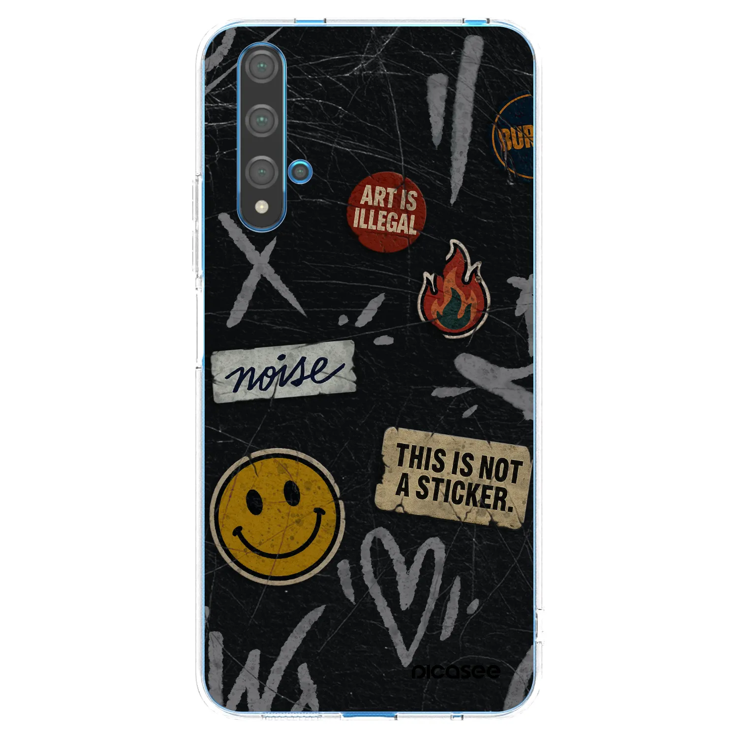 Picasee διαφανής θήκη σιλικόνης Huawei Nova 5T - STICKERS x TAGS