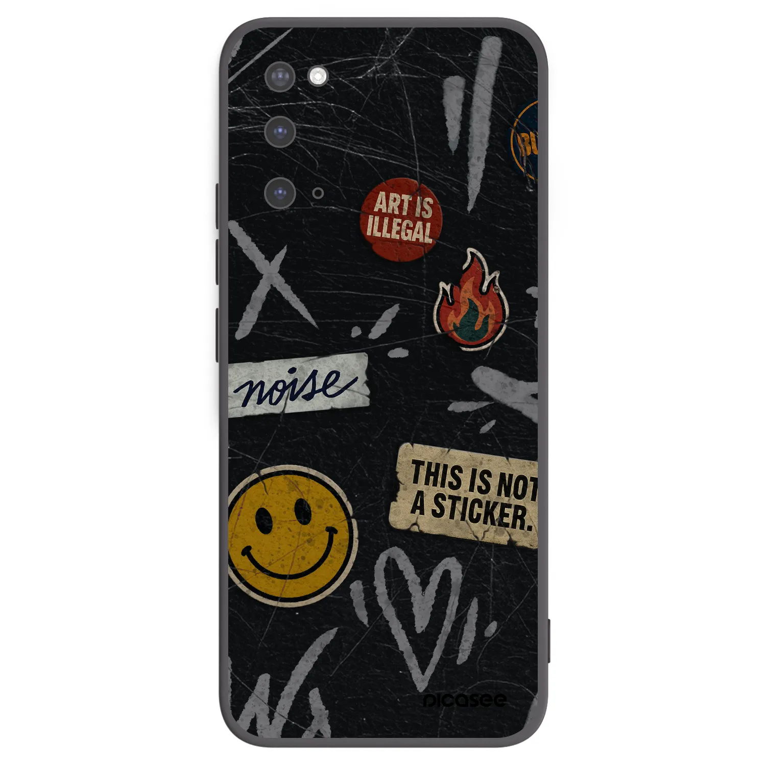Picasee Μαύρη θήκη σιλικόνης για Samsung Galaxy S20 G980F - STICKERS x TAGS