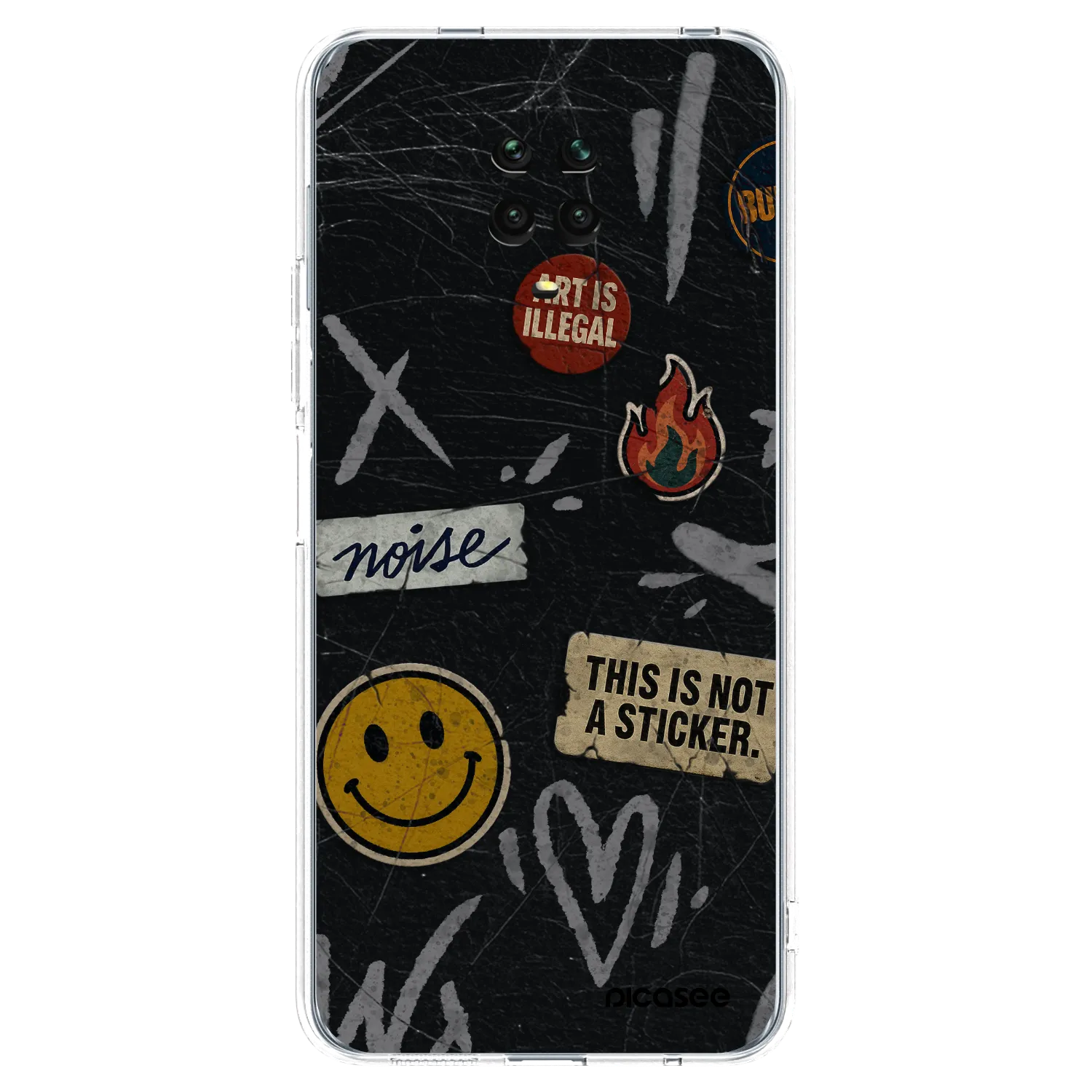 Picasee διαφανής θήκη σιλικόνης Xiaomi Redmi Note 9 Pro - STICKERS x TAGS