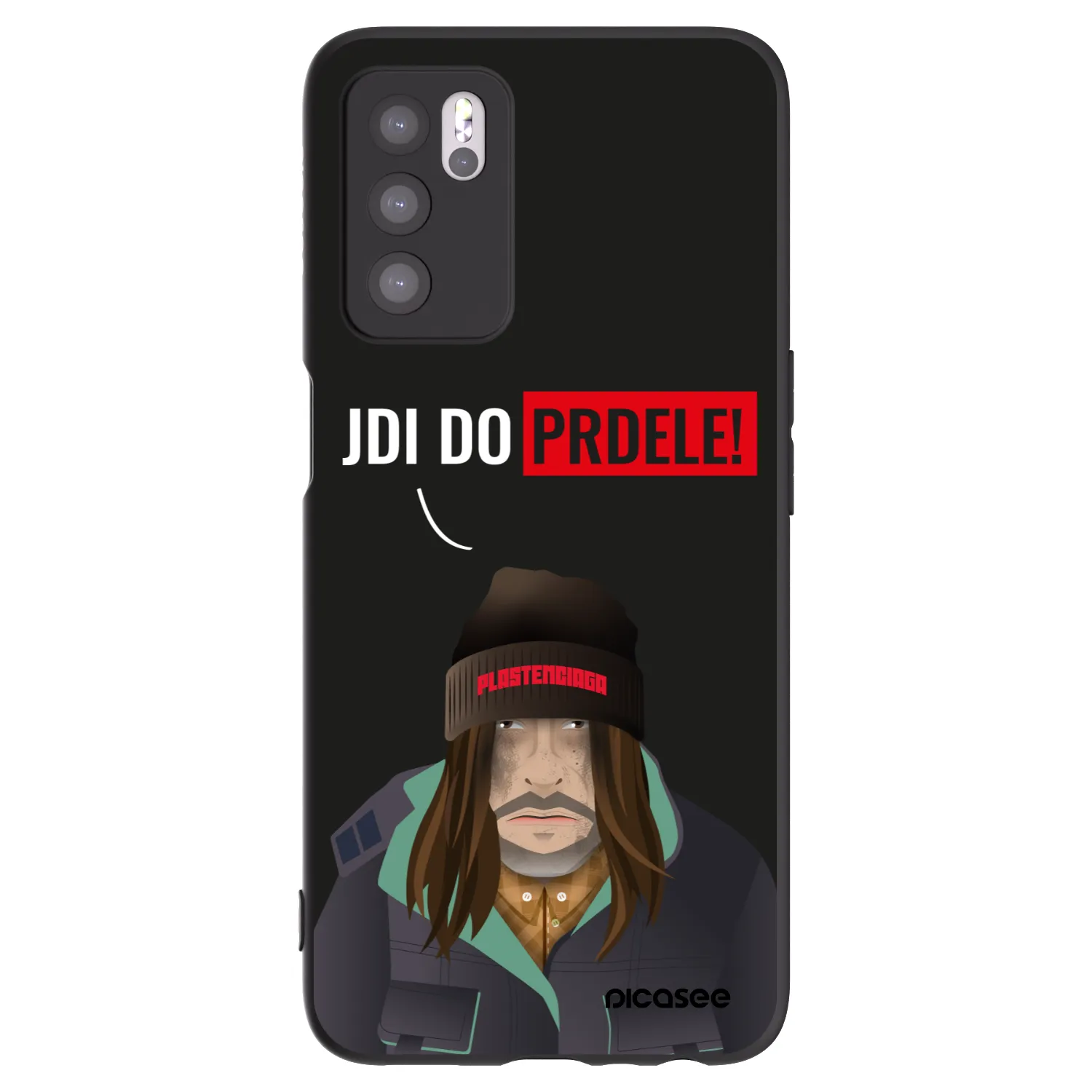 Picasee Μαύρη θήκη σιλικόνης για OPPO A16 - Bezďák