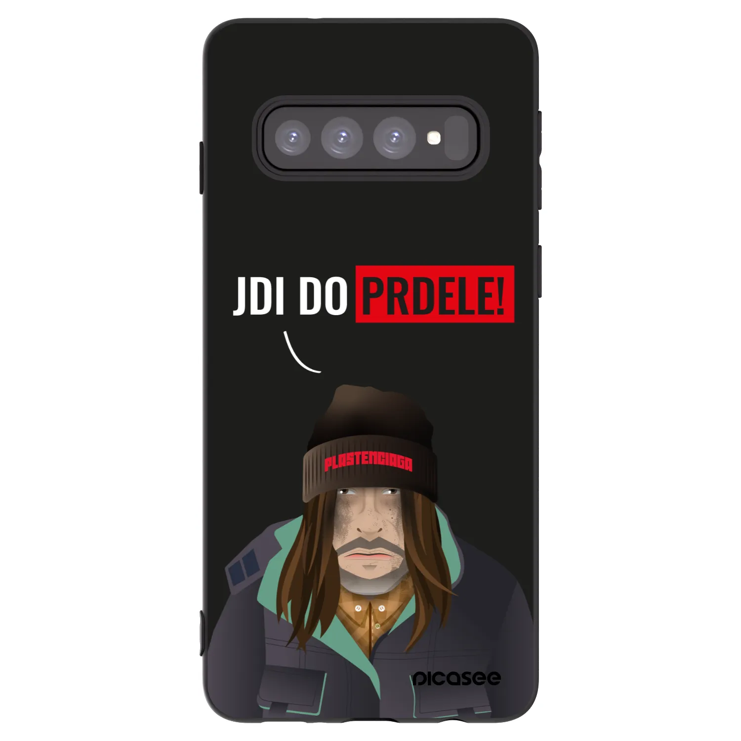 Picasee Μαύρη θήκη σιλικόνης για Samsung Galaxy S10 G973 - Bezďák