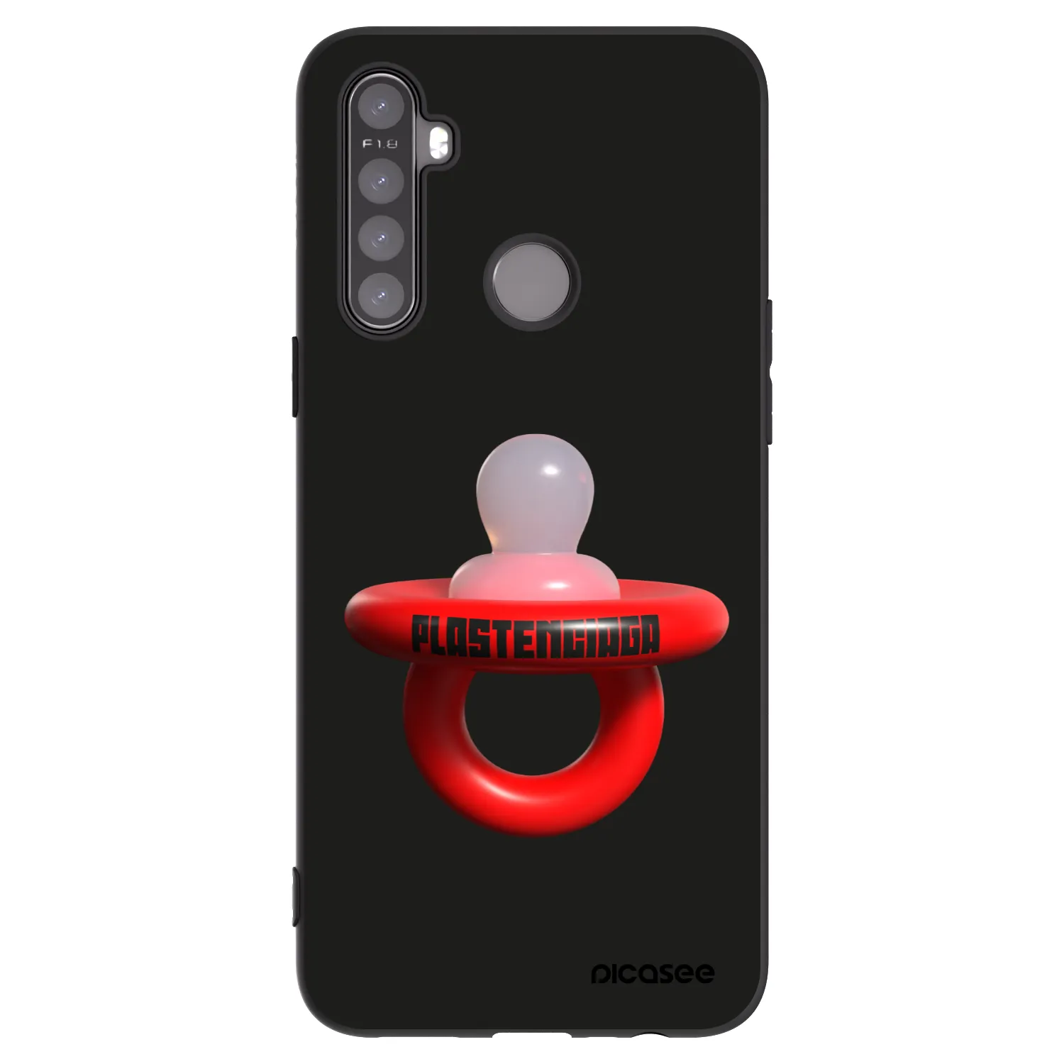 Picasee Μαύρη θήκη σιλικόνης για Realme 5 - Le Dudel