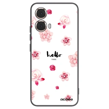 Picasee Μαύρη θήκη σιλικόνης για Motorola Moto G85 - Hello there