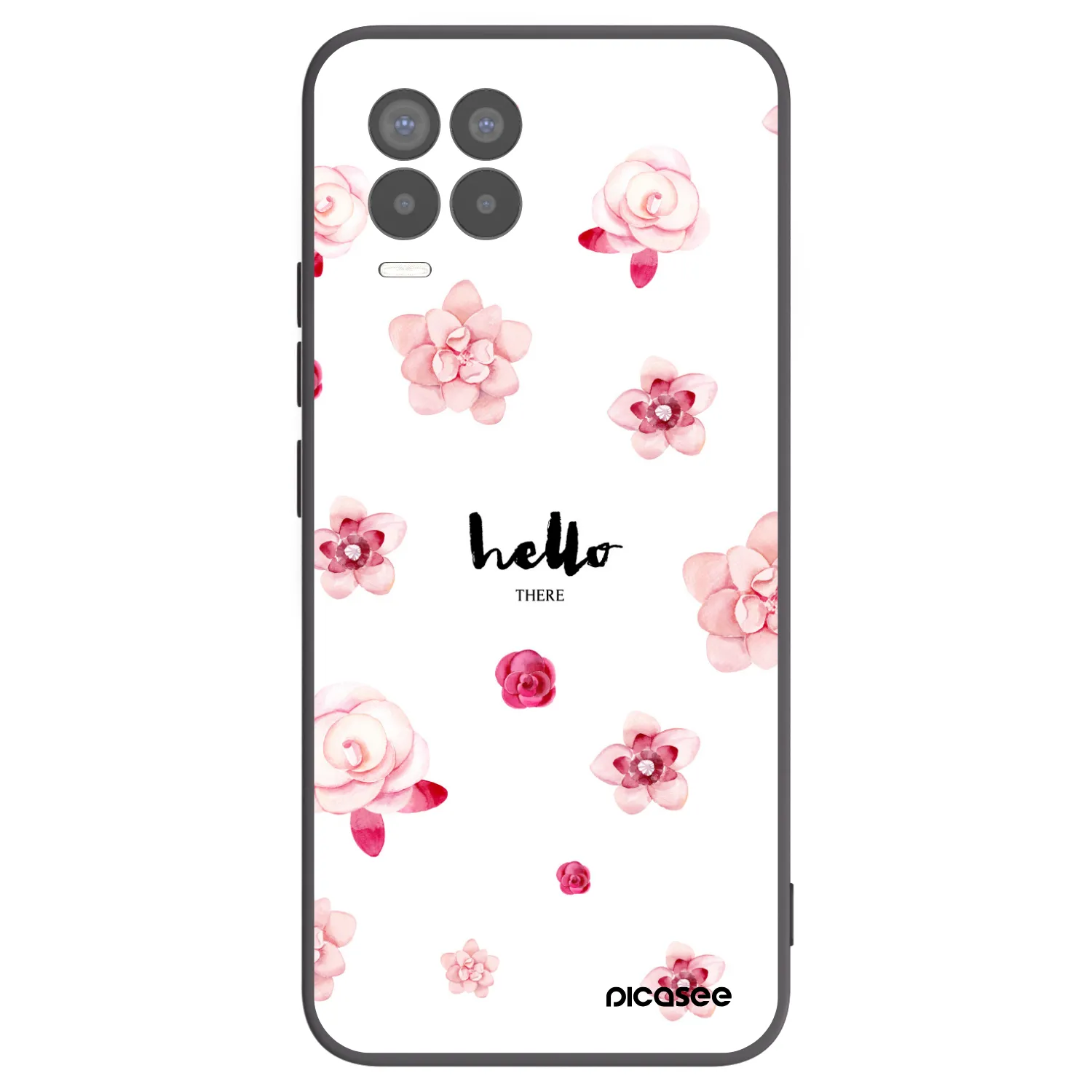 Picasee Μαύρη θήκη σιλικόνης για Realme 8 4G - Hello there