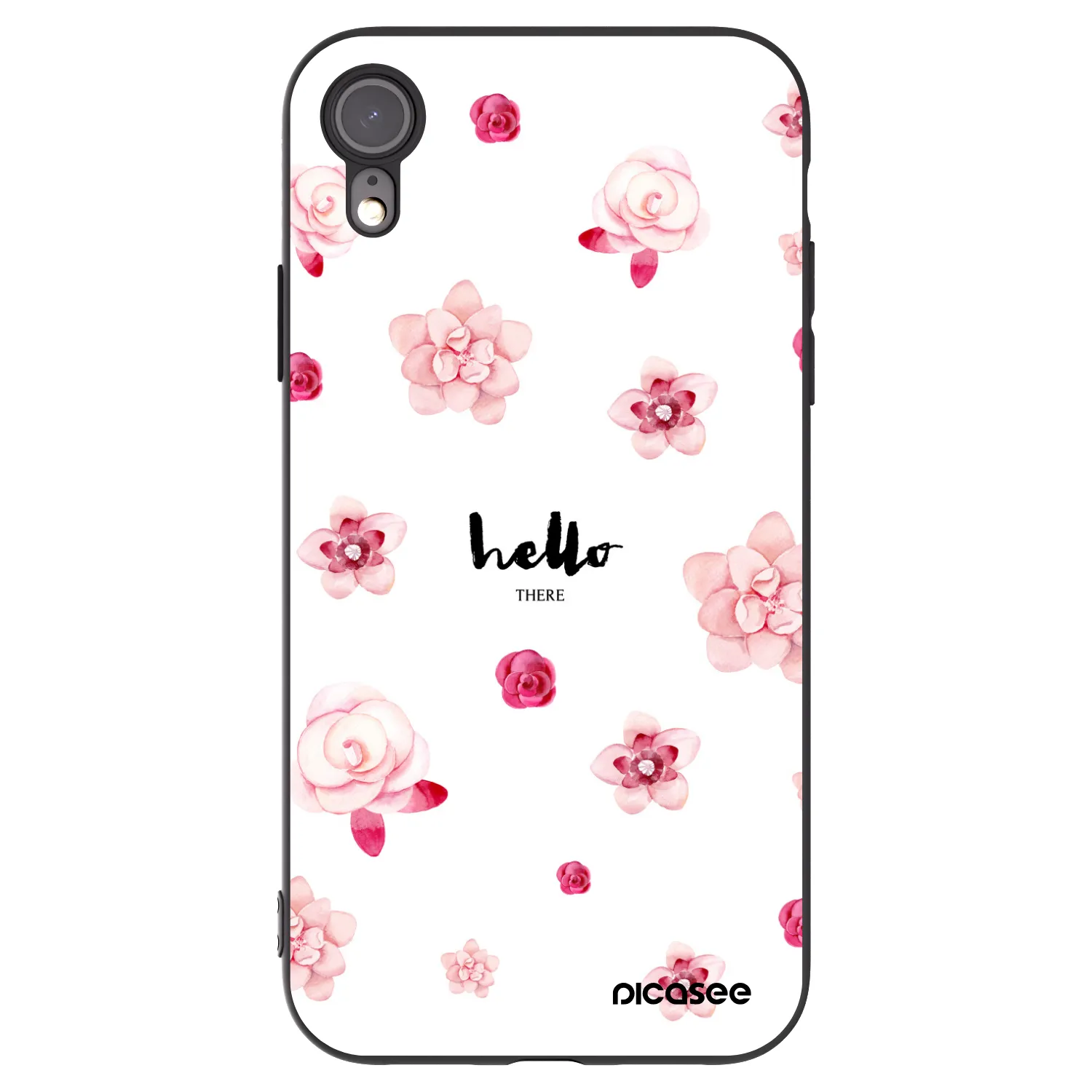 Picasee Μαύρη θήκη σιλικόνης για Apple iPhone XR - Hello there