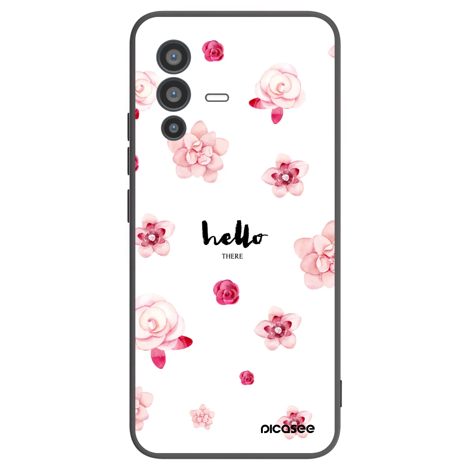 Picasee Μαύρη θήκη σιλικόνης για Vivo V23 5G - Hello there