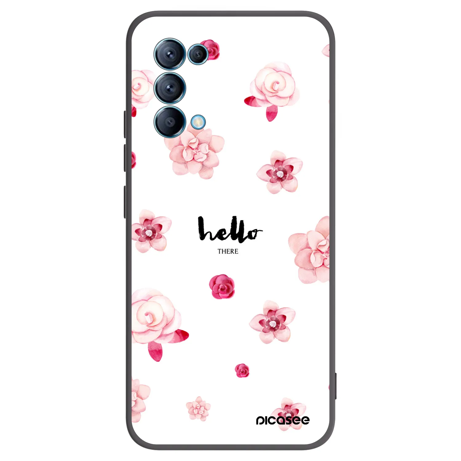 Picasee Μαύρη θήκη σιλικόνης για OPPO Reno 5 5G - Hello there
