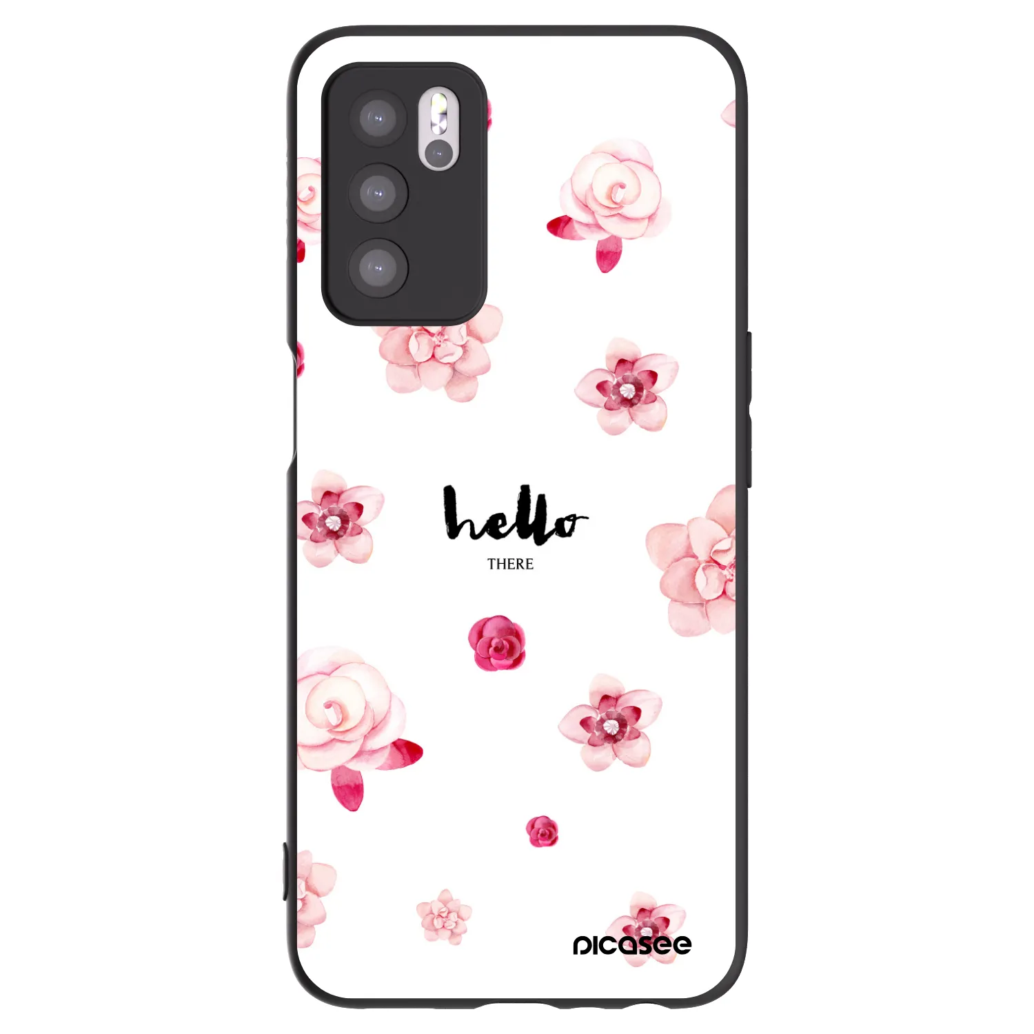 Picasee Μαύρη θήκη σιλικόνης για OPPO A16 - Hello there