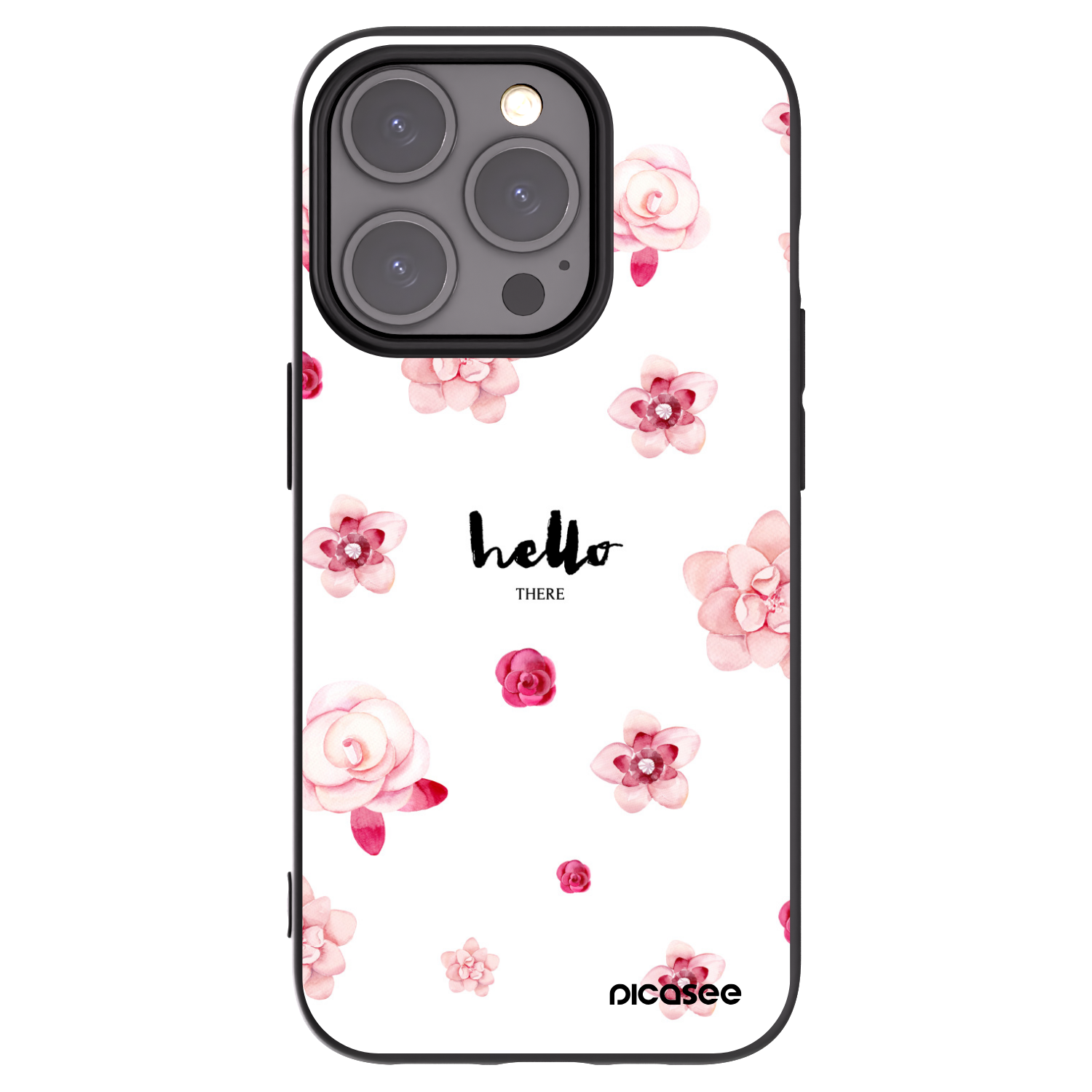 Picasee Μαύρη θήκη σιλικόνης για Apple iPhone 15 Pro - Hello there