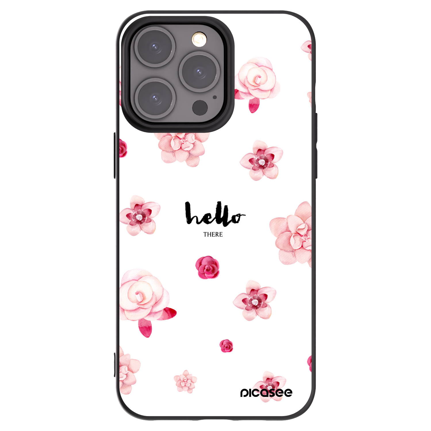 Picasee Μαύρη θήκη σιλικόνης για Apple iPhone 15 Pro Max - Hello there