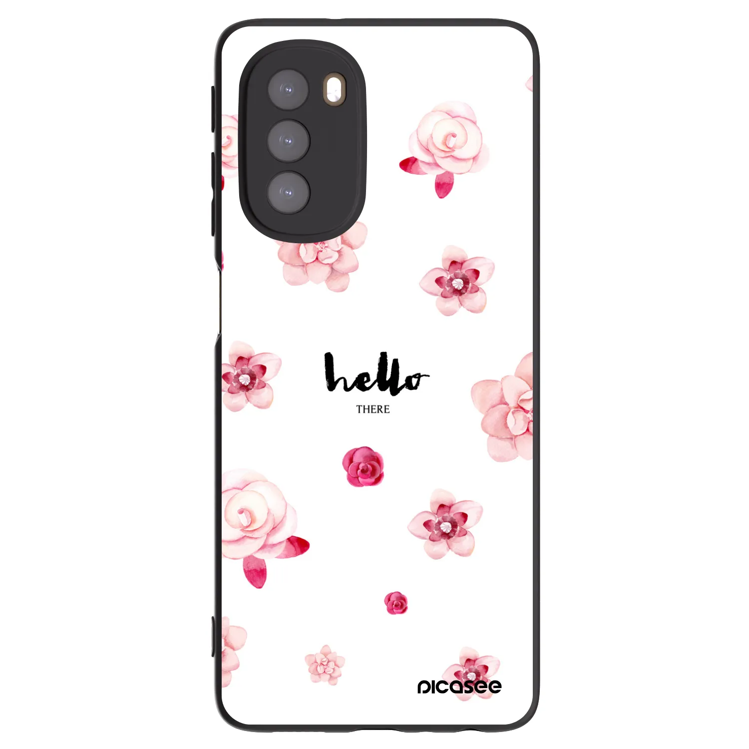 Picasee Μαύρη θήκη σιλικόνης για Motorola Moto G51 - Hello there