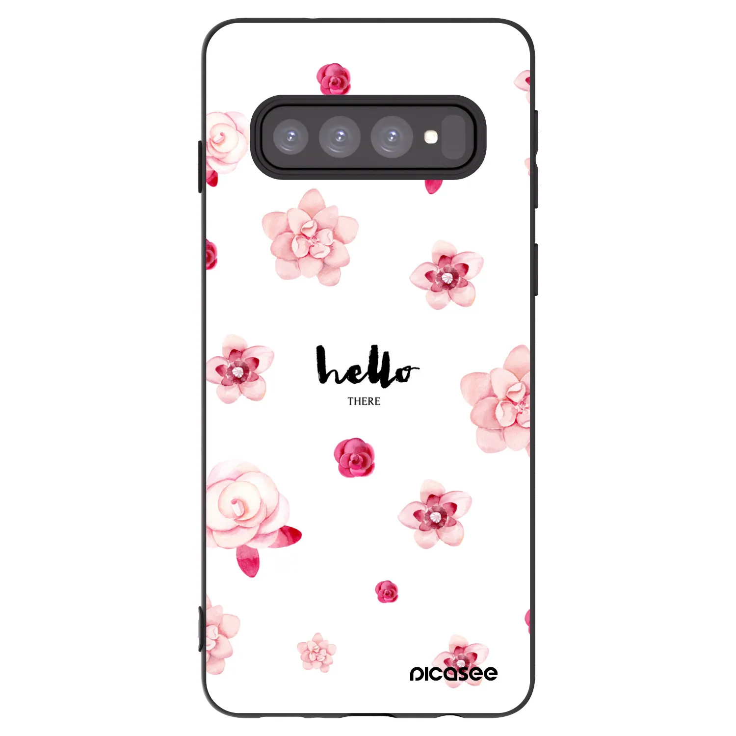 Picasee Μαύρη θήκη σιλικόνης για Samsung Galaxy S10 G973 - Hello there