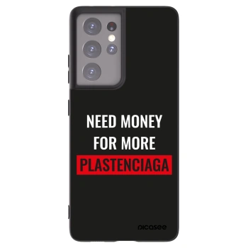 Picasee Μαύρη θήκη σιλικόνης για Samsung Galaxy S21 Ultra 5G G998B - More PLASTENCIAGA