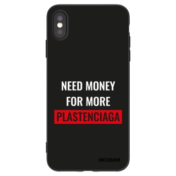 Picasee Μαύρη θήκη σιλικόνης για Apple iPhone XS Max - More PLASTENCIAGA