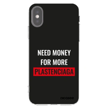 Picasee διαφανής θήκη σιλικόνης Apple iPhone X/XS - More PLASTENCIAGA