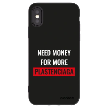 Picasee Μαύρη θήκη σιλικόνης για Apple iPhone X/XS - More PLASTENCIAGA