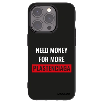 Picasee Μαύρη θήκη σιλικόνης για Apple iPhone 15 Pro - More PLASTENCIAGA
