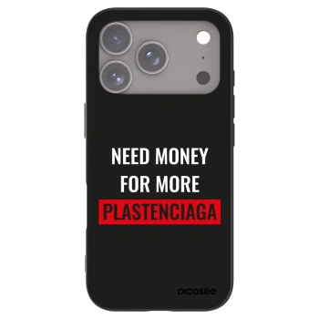 Picasee Μαύρη θήκη σιλικόνης για Apple iPhone 17 Pro - More PLASTENCIAGA