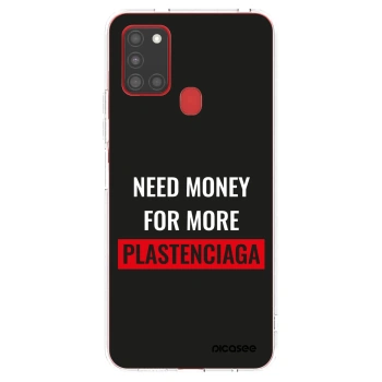 Picasee διαφανής θήκη σιλικόνης Samsung Galaxy A21s - More PLASTENCIAGA