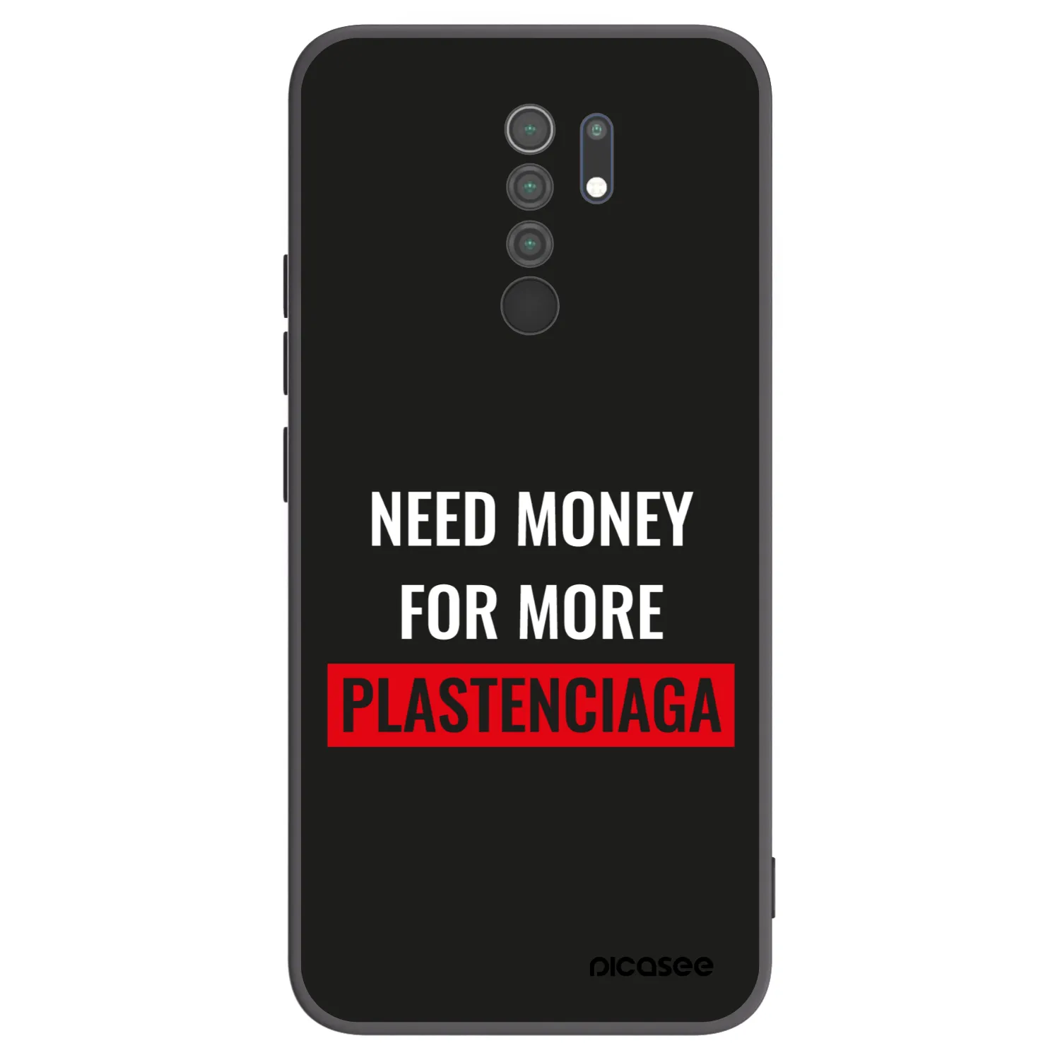 Picasee Μαύρη θήκη σιλικόνης για Xiaomi Redmi 9 - More PLASTENCIAGA