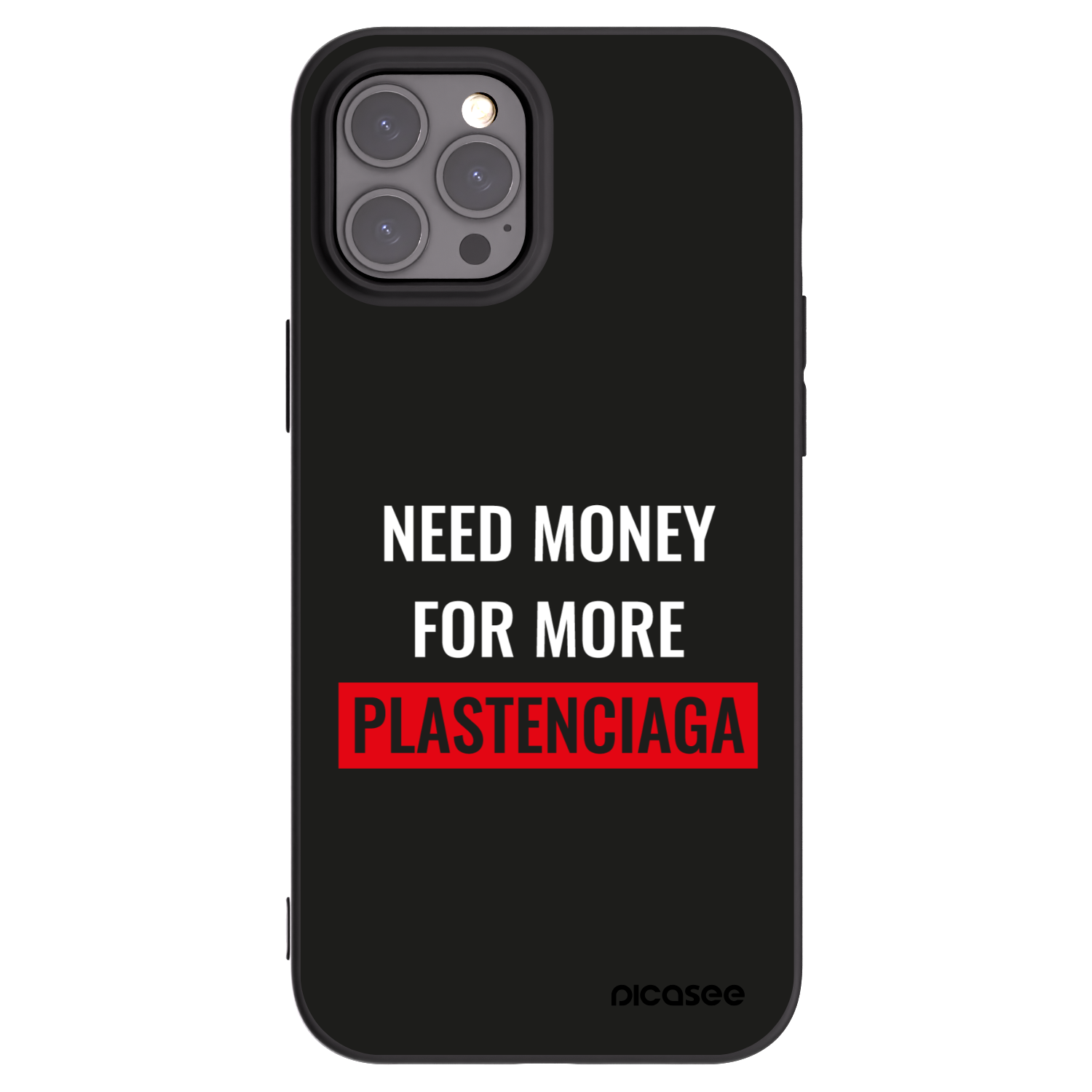 Picasee Μαύρη θήκη σιλικόνης για Apple iPhone 12 Pro Max - More PLASTENCIAGA