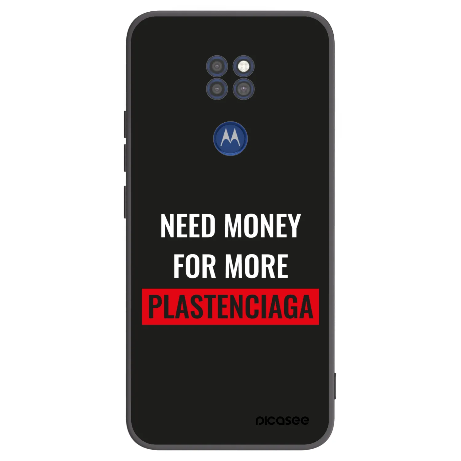 Picasee Μαύρη θήκη σιλικόνης για Motorola Moto G9 Play - More PLASTENCIAGA