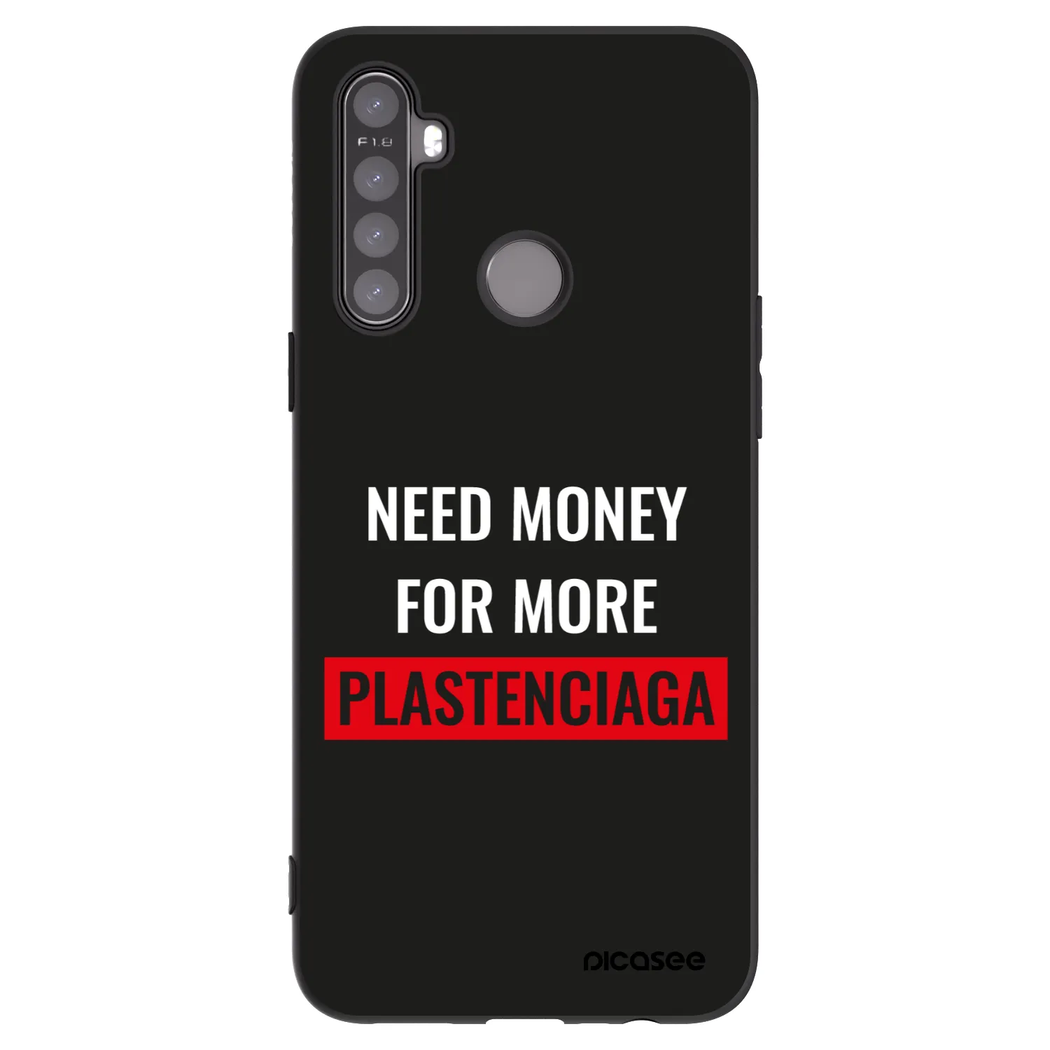 Picasee Μαύρη θήκη σιλικόνης για Realme 6i - More PLASTENCIAGA