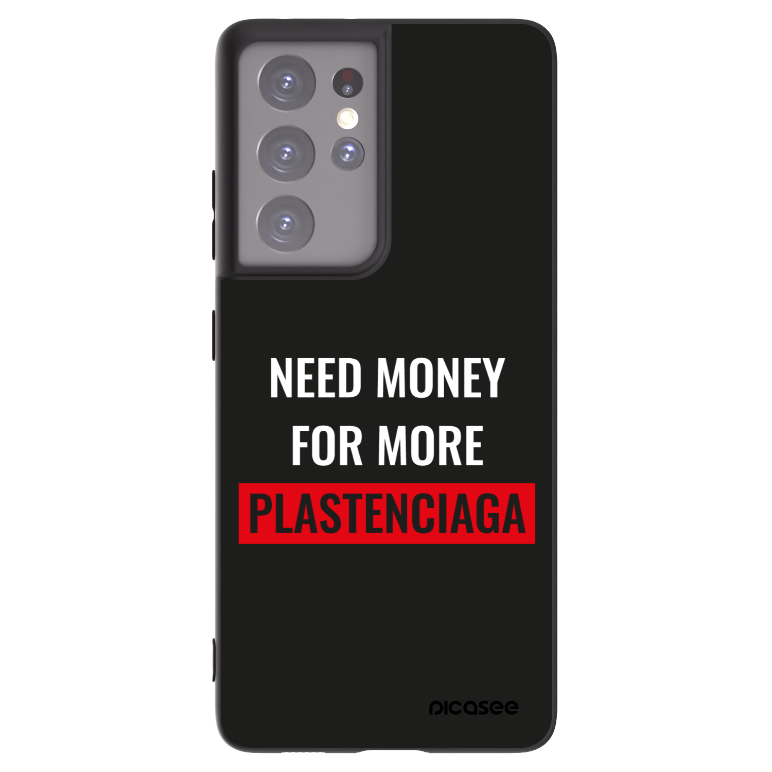 Picasee Μαύρη θήκη σιλικόνης για Samsung Galaxy S21 Ultra 5G G998B - More PLASTENCIAGA