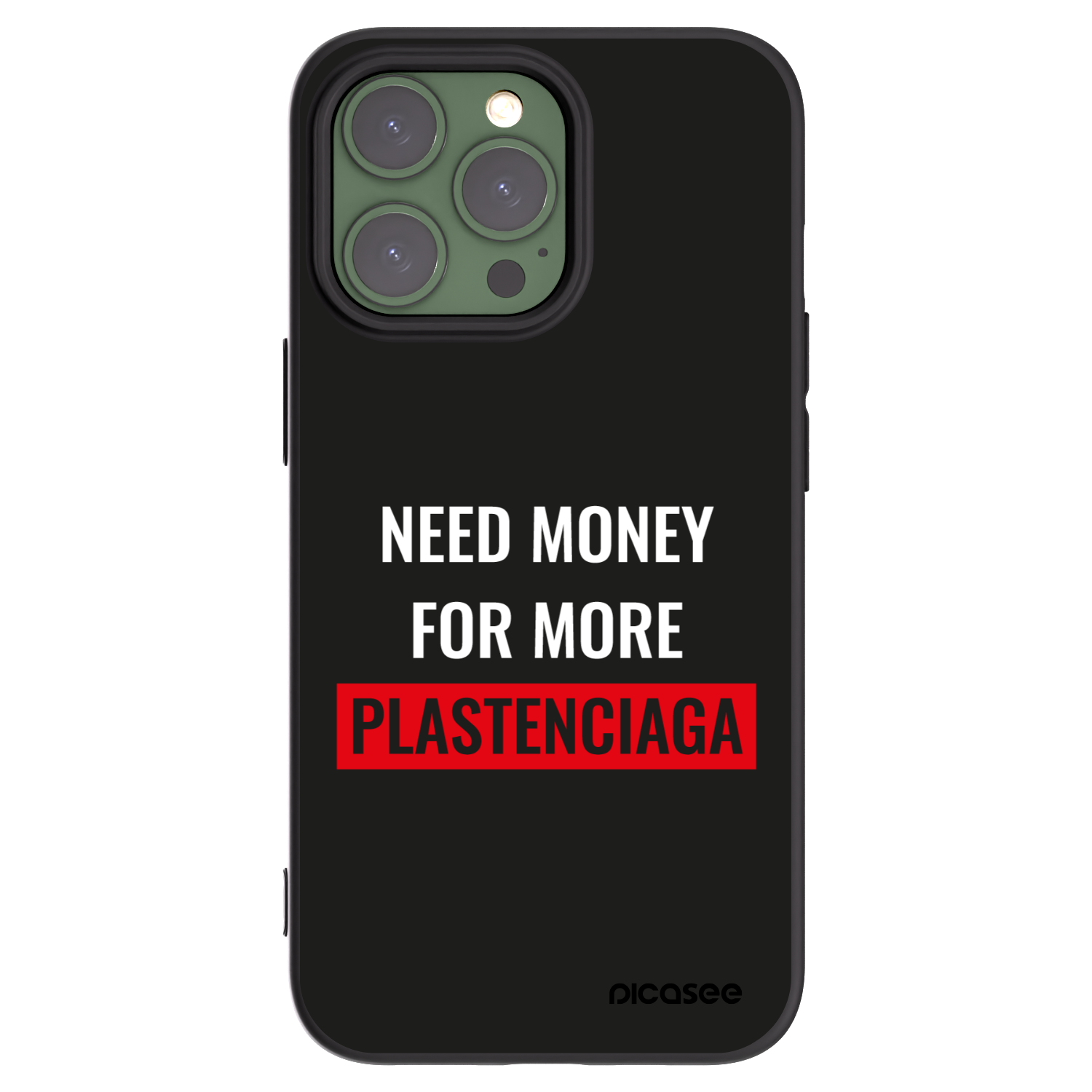 Picasee Μαύρη θήκη σιλικόνης για Apple iPhone 13 Pro - More PLASTENCIAGA