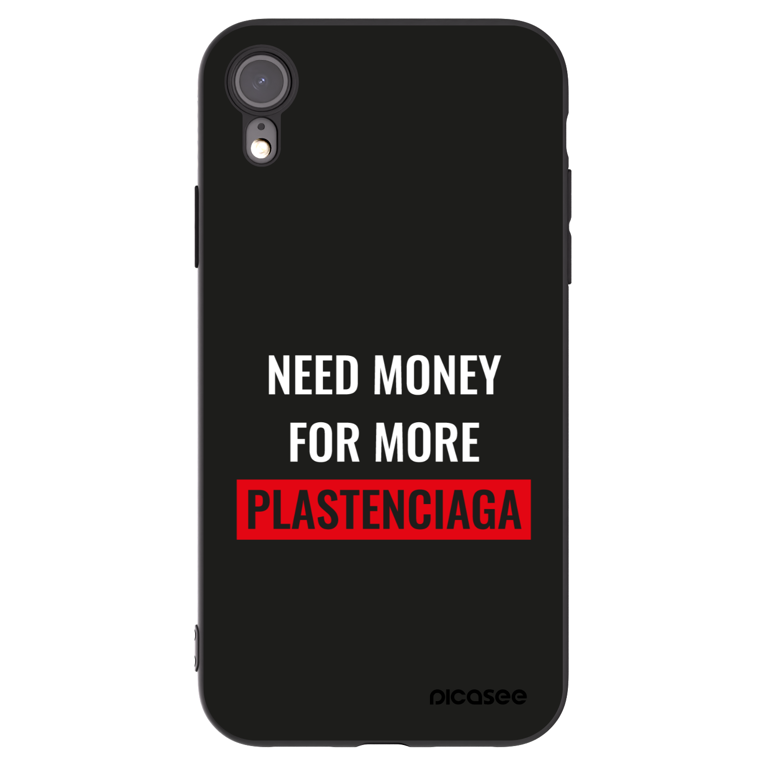 Picasee Μαύρη θήκη σιλικόνης για Apple iPhone XR - More PLASTENCIAGA