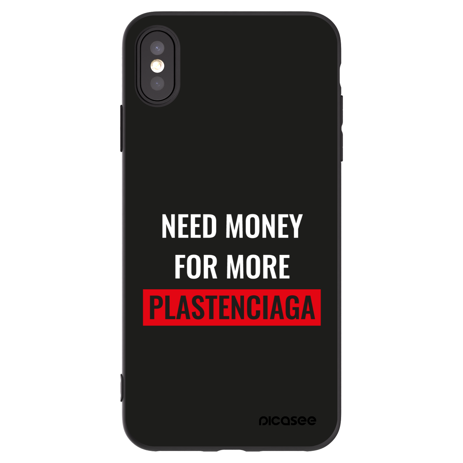 Picasee Μαύρη θήκη σιλικόνης για Apple iPhone XS Max - More PLASTENCIAGA