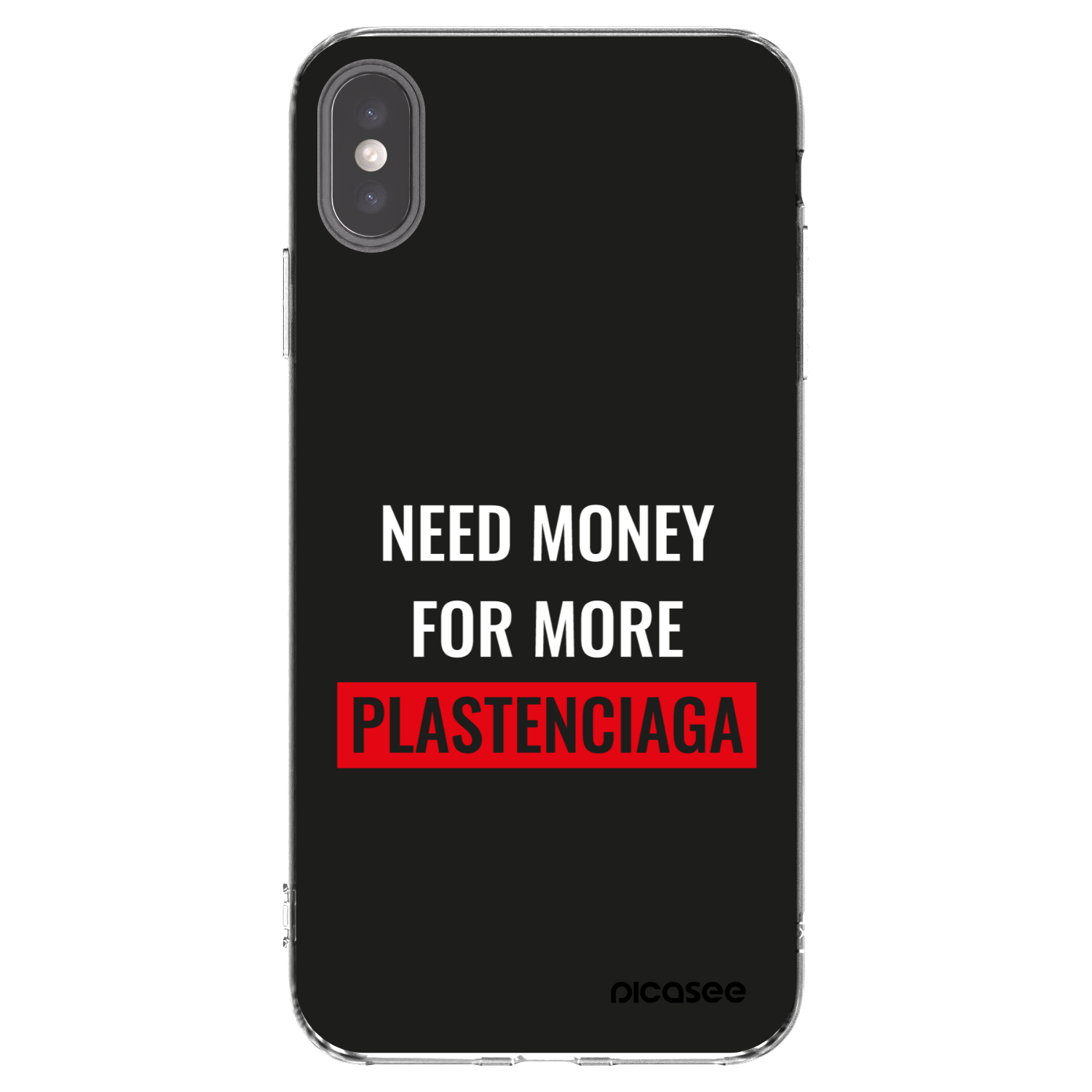 Picasee διαφανής θήκη σιλικόνης Apple iPhone XS Max - More PLASTENCIAGA