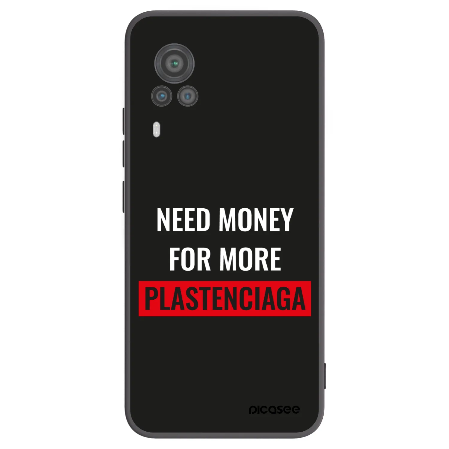 Picasee Μαύρη θήκη σιλικόνης για Vivo X60 Pro 5G - More PLASTENCIAGA