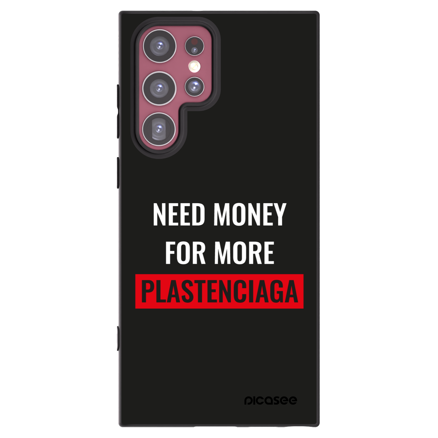 Picasee Μαύρη θήκη σιλικόνης για Samsung Galaxy S22 Ultra 5G - More PLASTENCIAGA