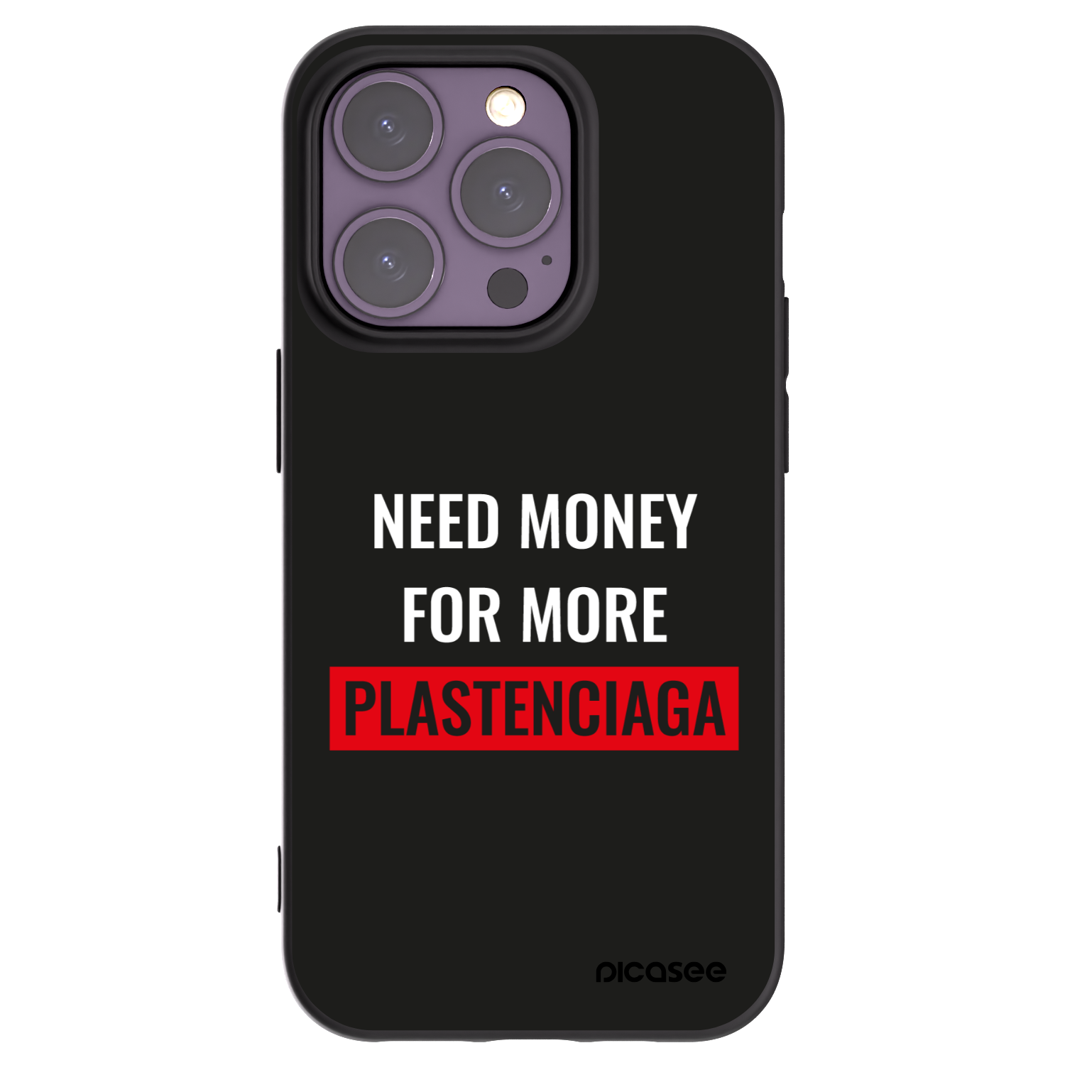 Picasee Μαύρη θήκη σιλικόνης για Apple iPhone 14 Pro - More PLASTENCIAGA