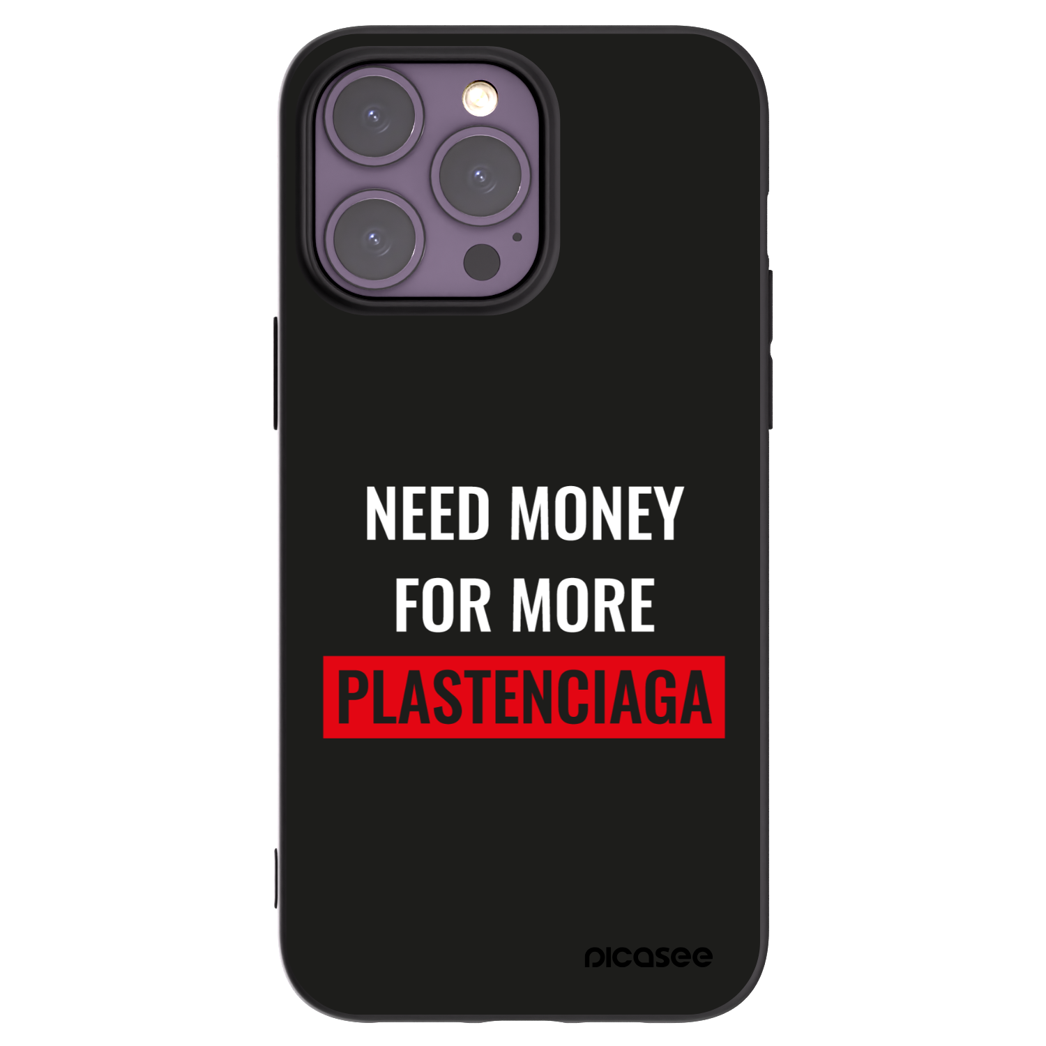 Picasee Μαύρη θήκη σιλικόνης για Apple iPhone 14 Pro Max - More PLASTENCIAGA