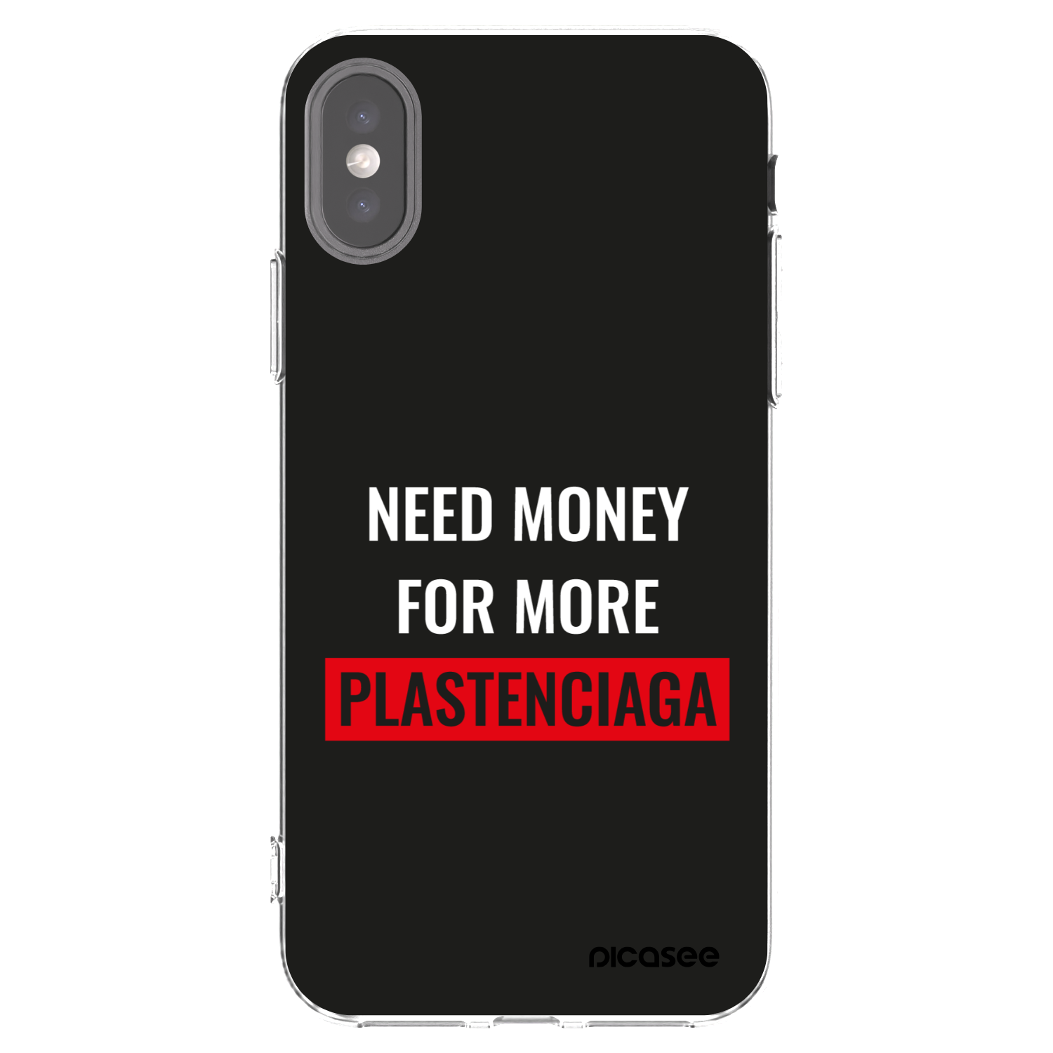Picasee διαφανής θήκη σιλικόνης Apple iPhone X/XS - More PLASTENCIAGA