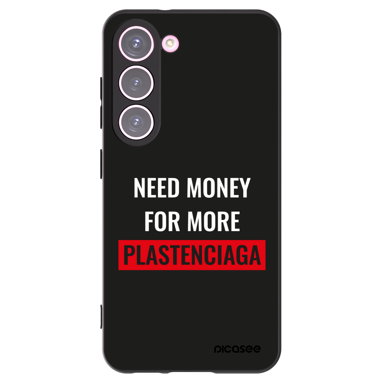 Picasee Μαύρη θήκη σιλικόνης για Samsung Galaxy S23 5G - More PLASTENCIAGA