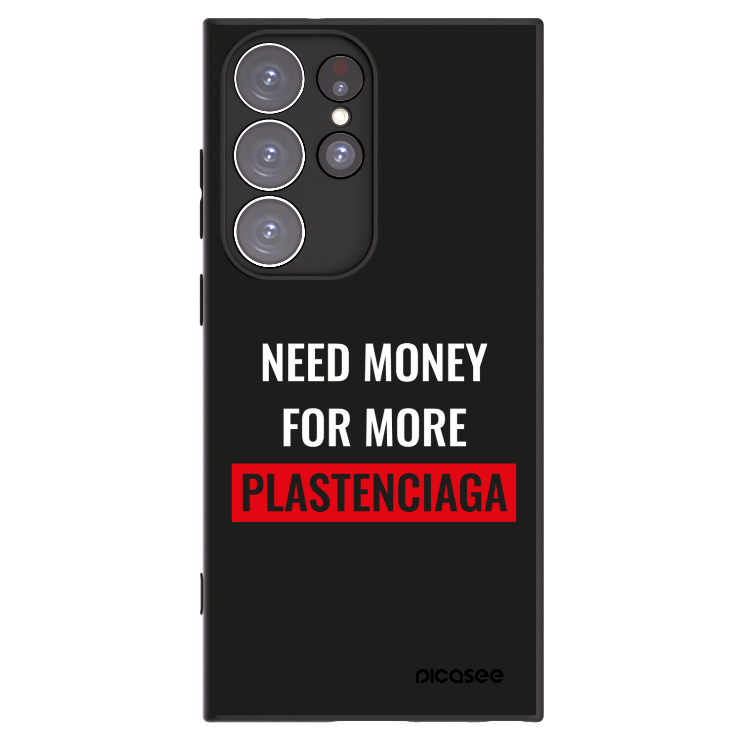 Picasee Μαύρη θήκη σιλικόνης για Samsung Galaxy S23 Ultra 5G - More PLASTENCIAGA