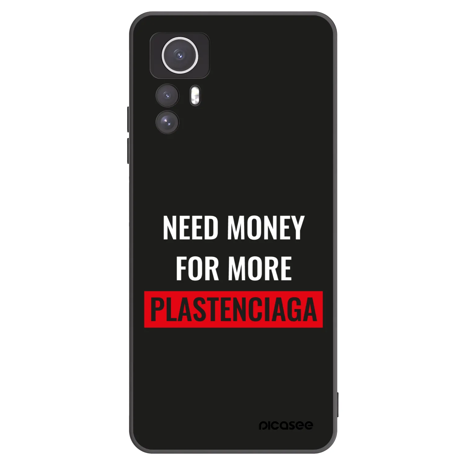 Picasee Μαύρη θήκη σιλικόνης για Xiaomi Redmi Note 12S - More PLASTENCIAGA