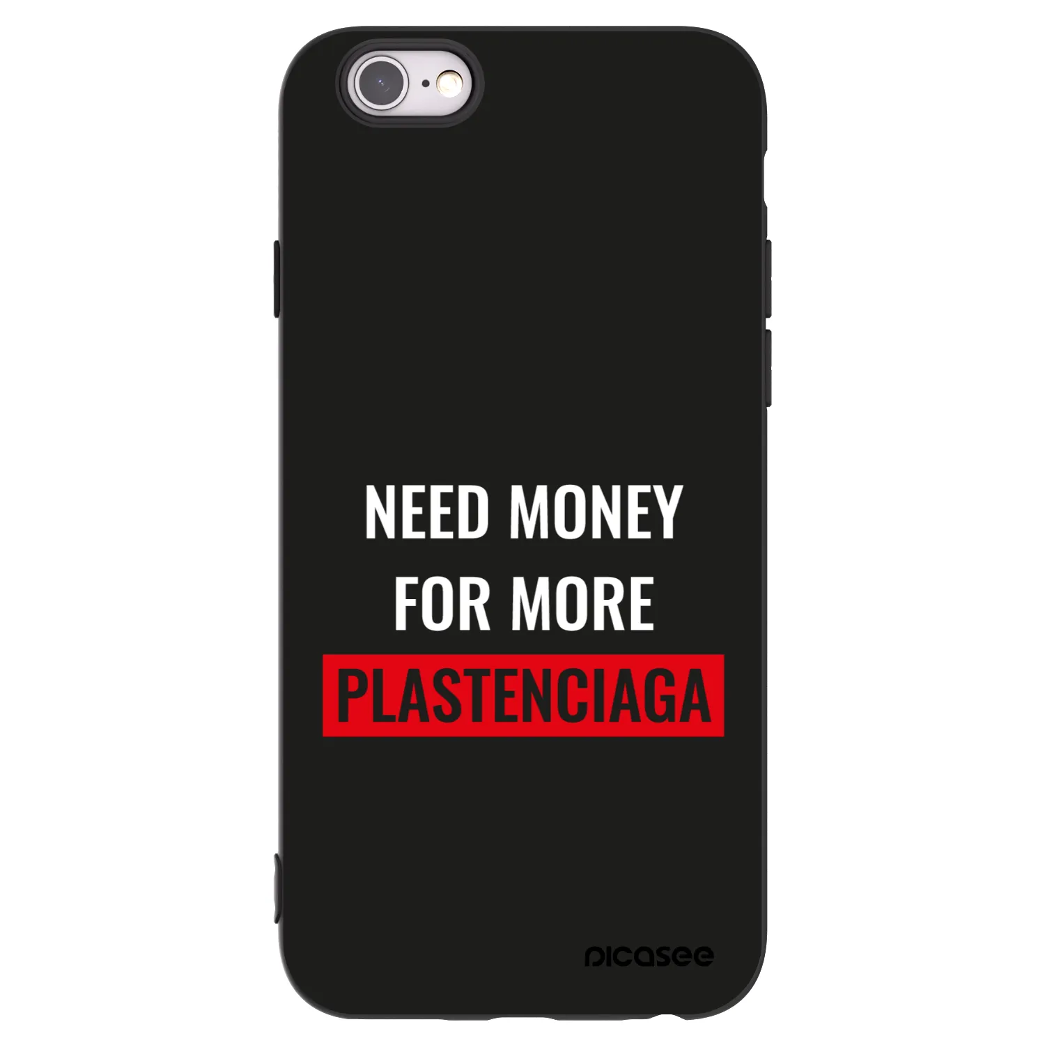 Picasee Μαύρη θήκη σιλικόνης για Apple iPhone 6/6S - More PLASTENCIAGA