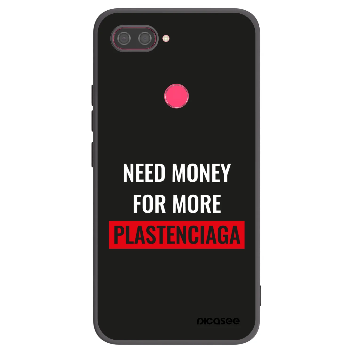 Picasee Μαύρη θήκη σιλικόνης για Xiaomi Mi 8 Lite - More PLASTENCIAGA