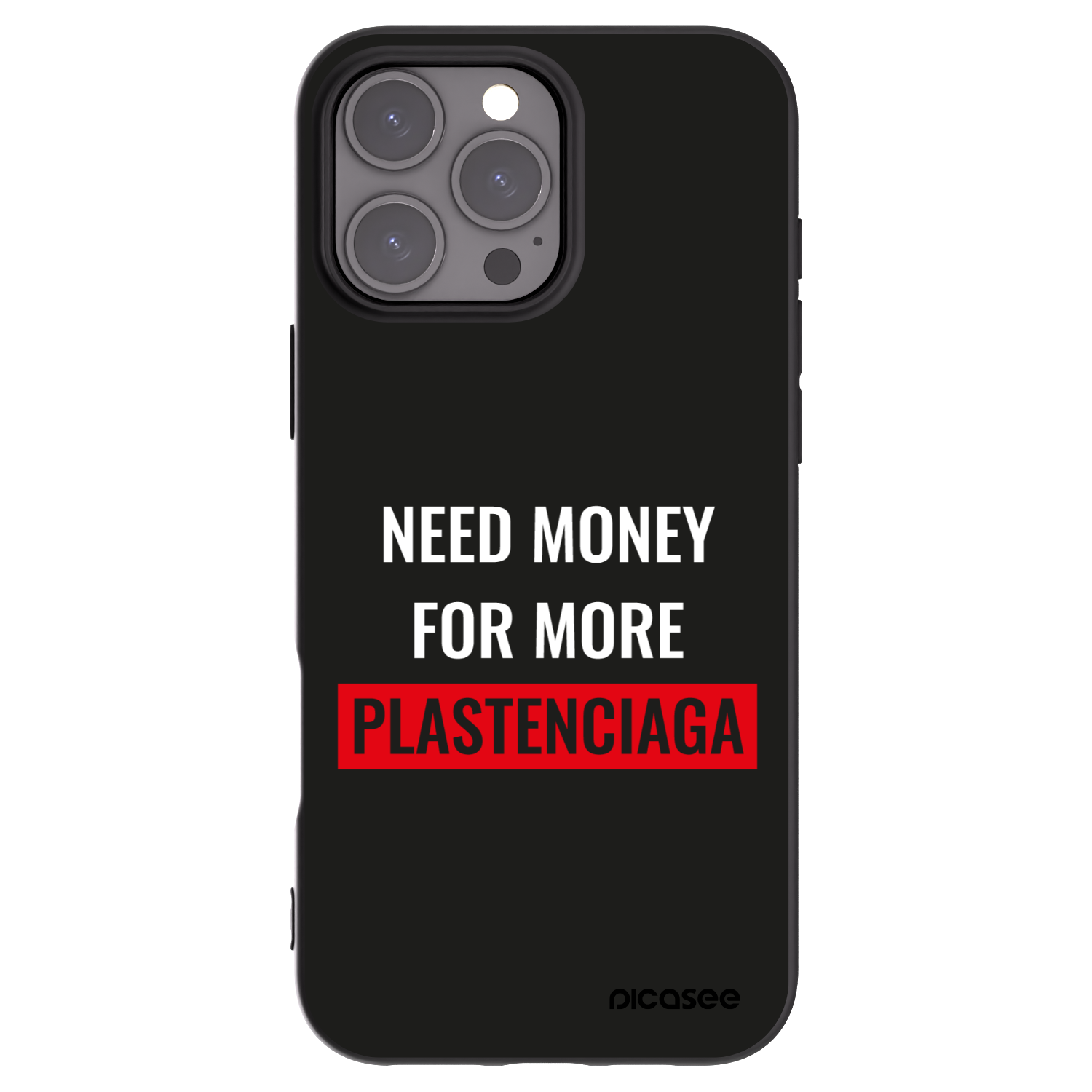 Picasee Μαύρη θήκη σιλικόνης για Apple iPhone 16 Pro Max - More PLASTENCIAGA
