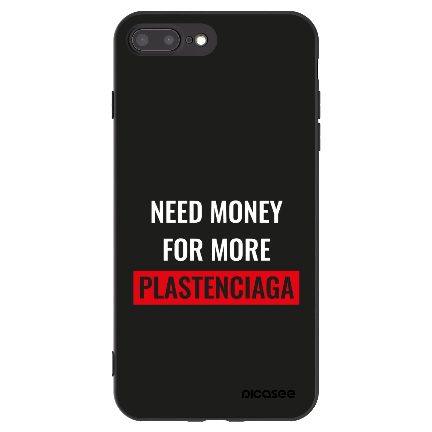 Picasee Μαύρη θήκη σιλικόνης για Apple iPhone 8 Plus - More PLASTENCIAGA