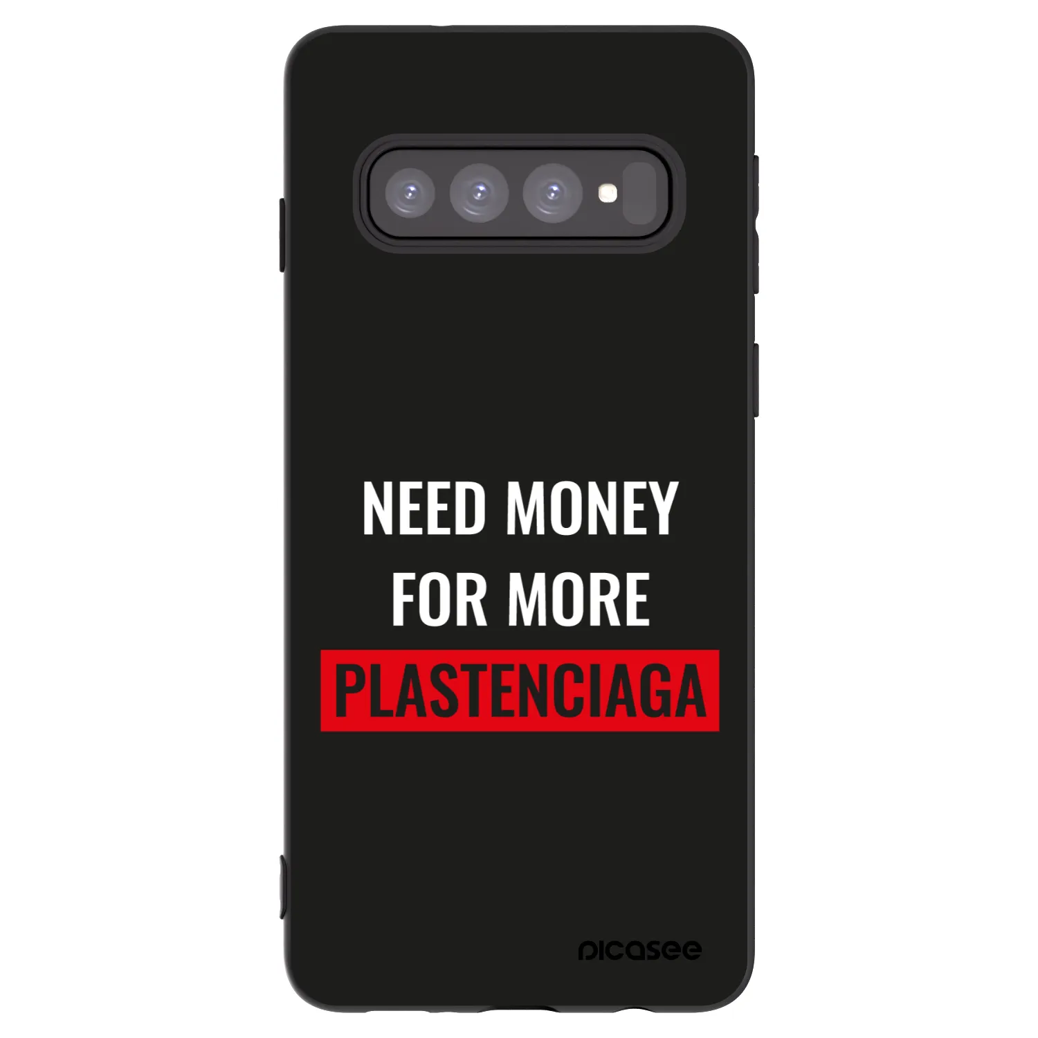 Picasee Μαύρη θήκη σιλικόνης για Samsung Galaxy S10 G973 - More PLASTENCIAGA