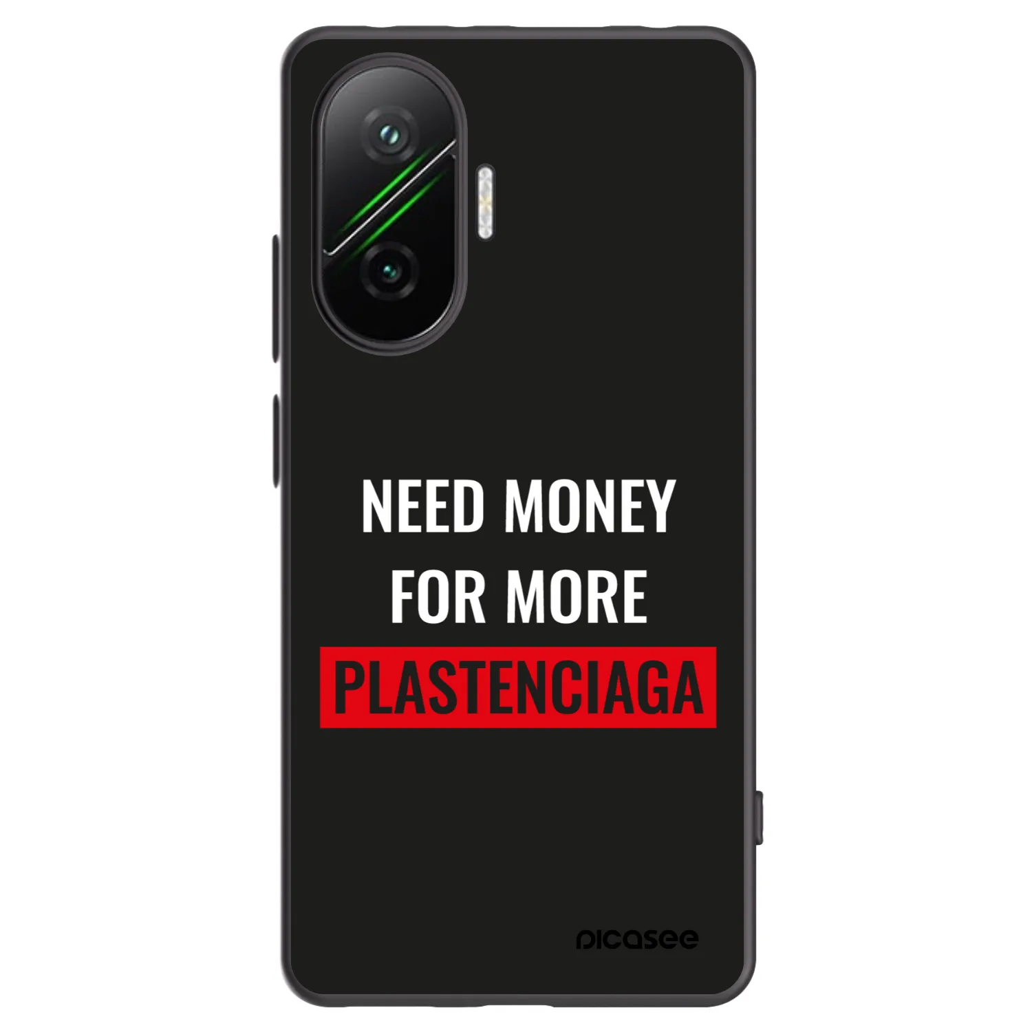 Picasee Μαύρη θήκη σιλικόνης για Xiaomi Poco F7 Pro 5G - More PLASTENCIAGA