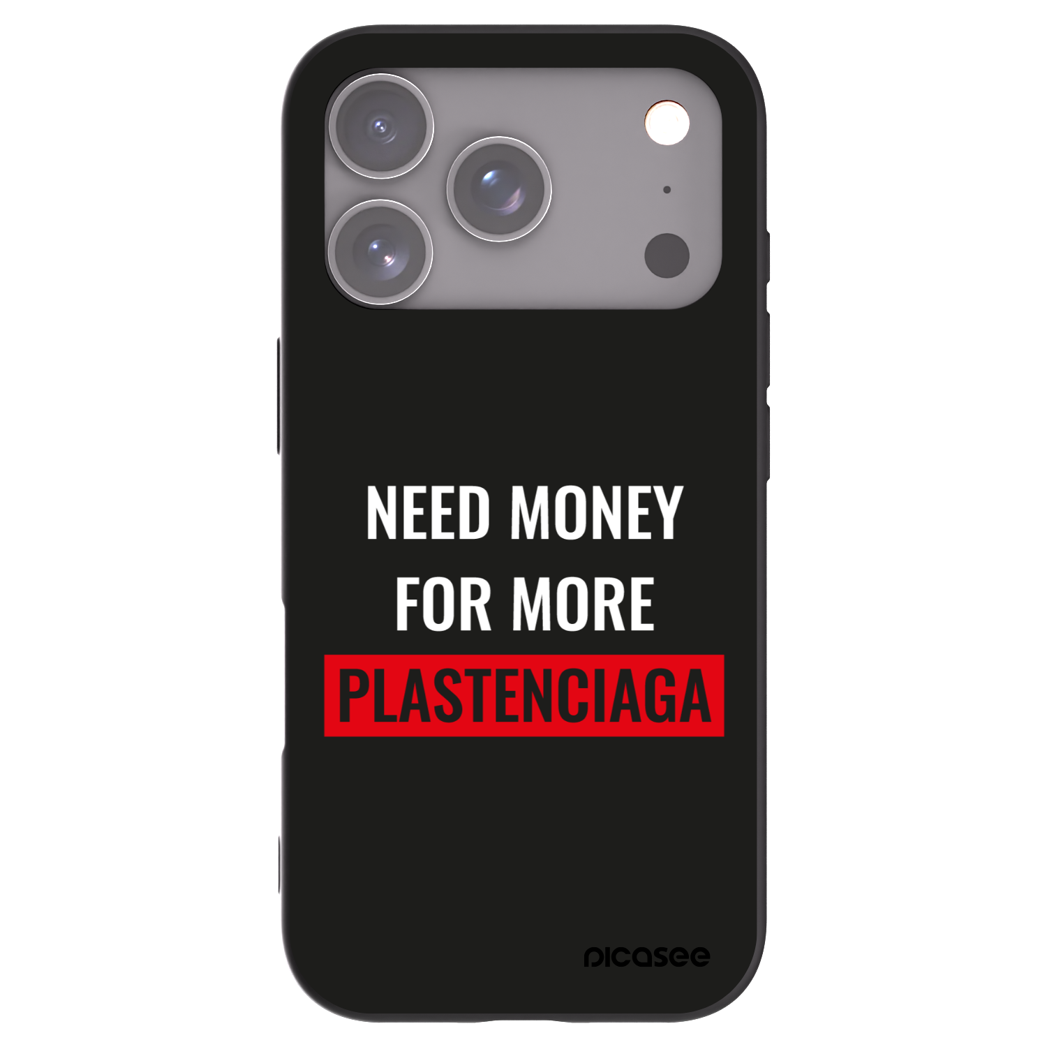 Picasee Μαύρη θήκη σιλικόνης για Apple iPhone 17 Pro - More PLASTENCIAGA